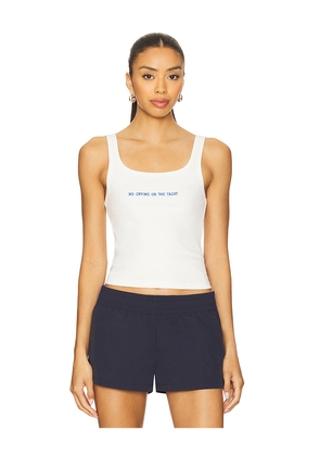 Yellow The Label No Crying Tank Top in White. Size XL. Also in XS.