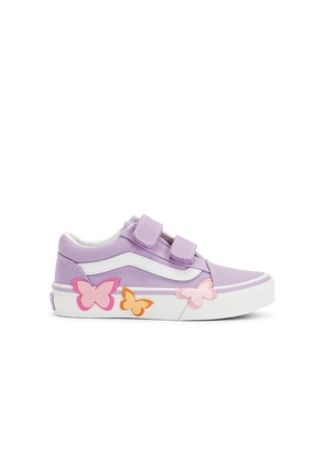 Vans Kids Old Skool V Butterfly in Lavender. Size 11. Also in 11.5, 12, 12.5, 13, 13.5, 1, 1.5, 2.