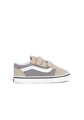 Vans Toddler Old Skool V in Taupe,Light Grey. Size 7. Also in 7.5, 8, 8.5, 9, 9.5, 10.