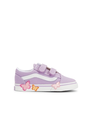 Vans Toddler Old Skool V Butterfly in Lavender. Size 7. Also in 7.5, 8, 8.5, 9, 9.5, 10.