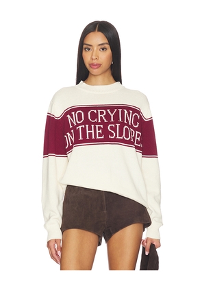 Yellow The Label No Crying On The Slopes Pullover in Cream. Size S. Also in XS, M, L, XL.
