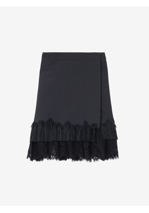 MCQUEEN - Pinstriped Wrap Mini Skirt - Item 867840QJAF44100