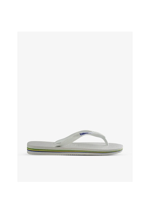Womens Havaianas Brasil-Flag and Logo Rubber Flip-Flops