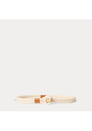 Leather-Trim Rope Toggle Belt