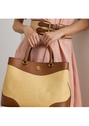Straw & Leather Large Marcy Satchel
