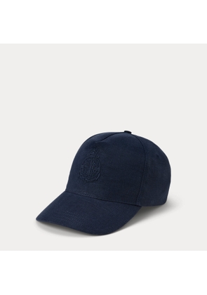 Silk-Linen Monogram Ball Cap