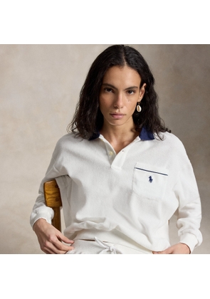 Terry Long-Sleeve Polo Shirt