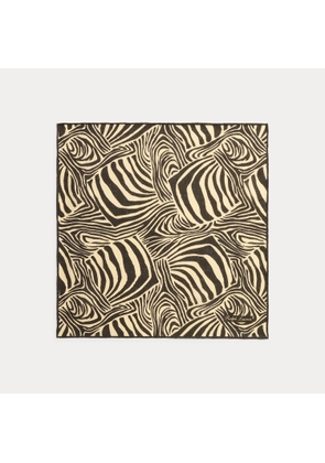 Zebra-Print Linen Pocket Square