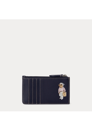 Polo Bear Leather Zip Card Case