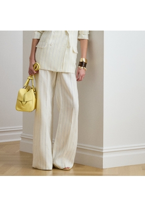 Petite - Striped Wide-Leg Linen Trousers