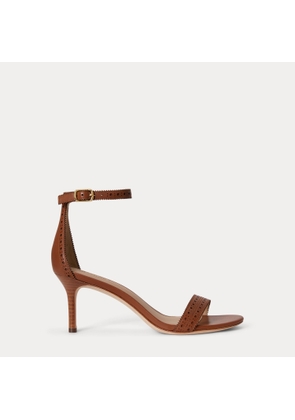 Allie Mid-Heel Perforated Leather Sandal
