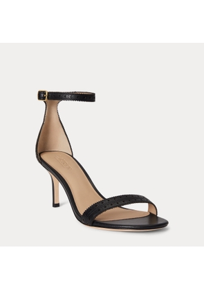 Allie Mid-Heel Perforated Leather Sandal