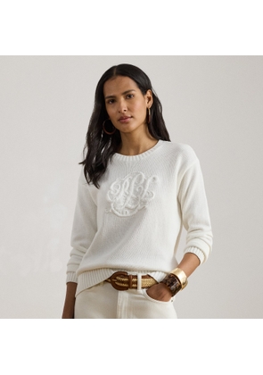 Embroidered-Logo Combed Cotton Jumper