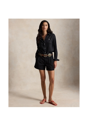 Pleated Cotton Short