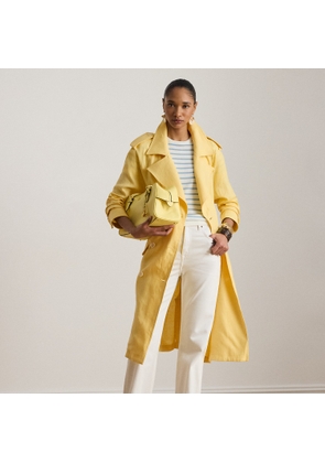 Double-Breasted Linen Trench Coat