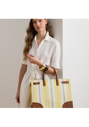 Striped Canvas Large Devyn Tote Bag