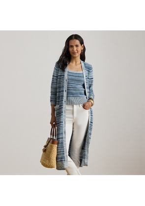 Striped Linen-Cotton Cardigan