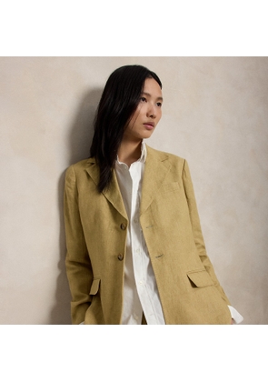 Single-Breasted Délavé Linen Blazer