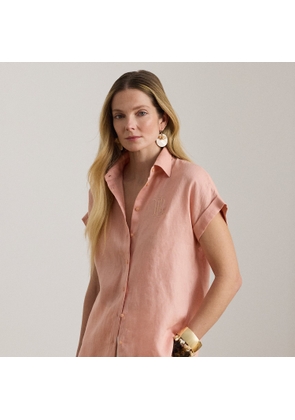 Relaxed Fit Linen Short-Sleeved Shirt