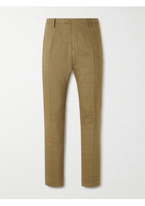 Boglioli - Wool and Linen-Blend Straight Leg Trousers - Men - Green - IT 46