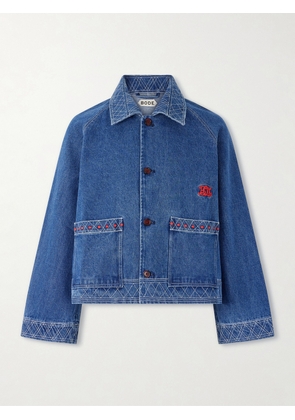 BODE - Embroidered Merino Wool-Blend Denim Jacket - Men - Blue - S