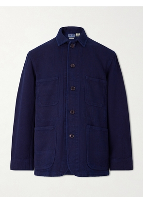 Blue Blue Japan - Logo-Appliquéd Sashiko Cotton-Piqué Jacket - Men - Blue - S