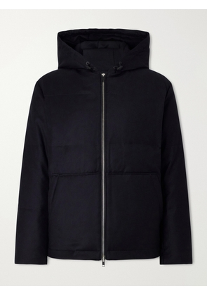 Yves Salomon - Virgin Wool and Silk-Blend Hooded Down Jacket - Men - Blue - IT 46