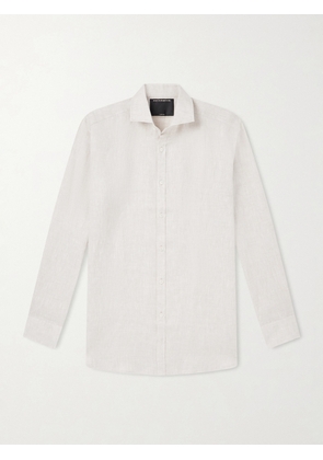 Favourbrook - Bridford Cutaway-Collar Linen Shirt - Men - Gray - UK/US 15