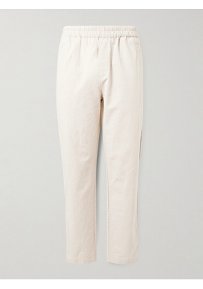 Folk - Cotton and Linen-Blend Suit Trousers - Men - Neutrals - UK/US 30