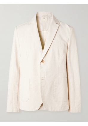 Folk - Cotton and Linen-Blend Blazer - Men - Neutrals - XS
