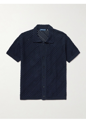 Frescobol Carioca - Pinto Crocheted Cotton Shirt - Men - Blue - S