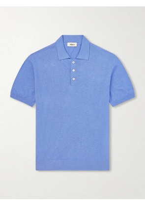 Altea - Linen and Cotton-Blend Polo Shirt - Men - Blue - S