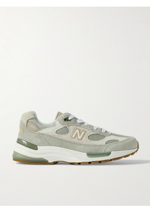 New Balance - 992 MiUSA Leather-Trimmed Mesh and Suede Sneakers - Men - Green - UK 6