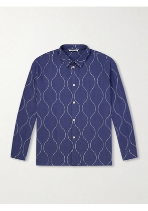 A Kind Of Guise - Pino Embroidered Cotton Shirt - Men - Blue - XS