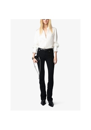 Womens Zadig&Voltaire Thely Wing-Embellished Satin Shirt