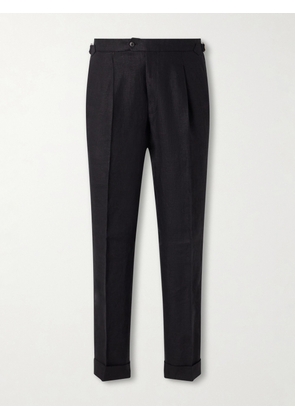 Saman Amel - Amie Straight-Leg Linen Suit Trousers - Men - Black - IT 46