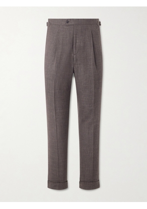 Saman Amel - Amie Straight-Leg Wool, Silk and Linen-Blend Suit Trousers - Men - Gray - IT 46