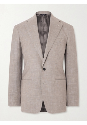 Saman Amel - Slim-Fit Basketweave Wool, Silk and Linen-Blend Blazer - Men - Gray - IT 46