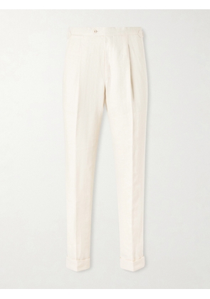 Saman Amel - Amie Straight-Leg Wool, Silk and Linen-Blend Suit Trousers - Men - Neutrals - IT 46
