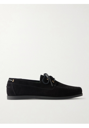 VINNY's - Boatman Suede Boat Shoes - Men - Black - EU 40