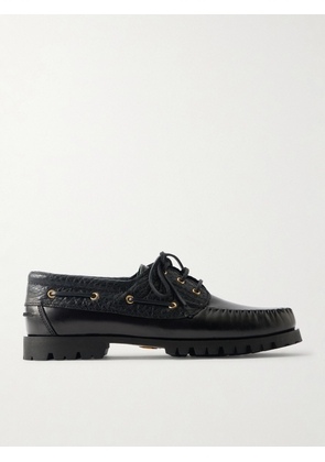 VINNY's - Aztec Leather Boat Shoes - Men - Black - EU 40