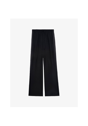Womens Zadig&Voltaire Poma Satin-Stripe Straight-Leg Low-Rise Stretch-Woven Trousers