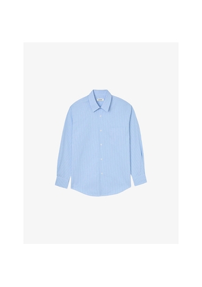 Mens Sandro Striped Relaxed-Fit Cotton Shirt