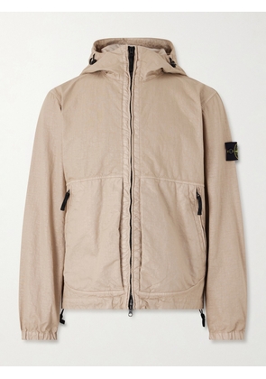 Stone Island - Logo-Appliquéd Panama Hooded Jacket - Men - Neutrals - S