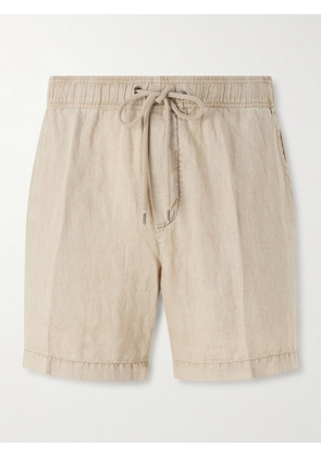 James Perse - Straight-Leg Garment-Dyed Linen Drawstring Shorts - Men - Neutrals - 1