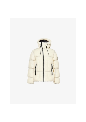 Mens Stone Island Seam Faded Hooded Shell-Down Jacket