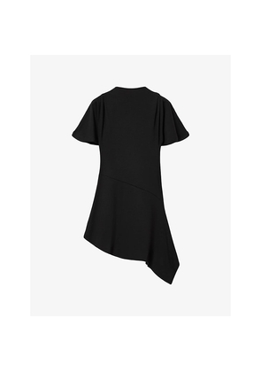Womens Allsaints Rosa Asymmetric-Hem Stretch-Woven Mini Dress
