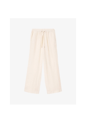 Mens Allsaints Sharp Loose Straight-Leg Linen Trousers