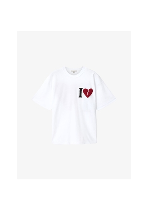 Womens Allsaints Heart Etta Heart-Embroidered Cotton T-Shirt