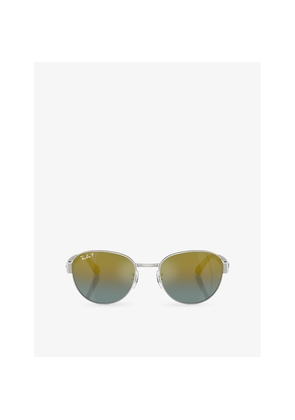 Ray-Ban Rb3766Ch Round-Frame Metal Sunglasses